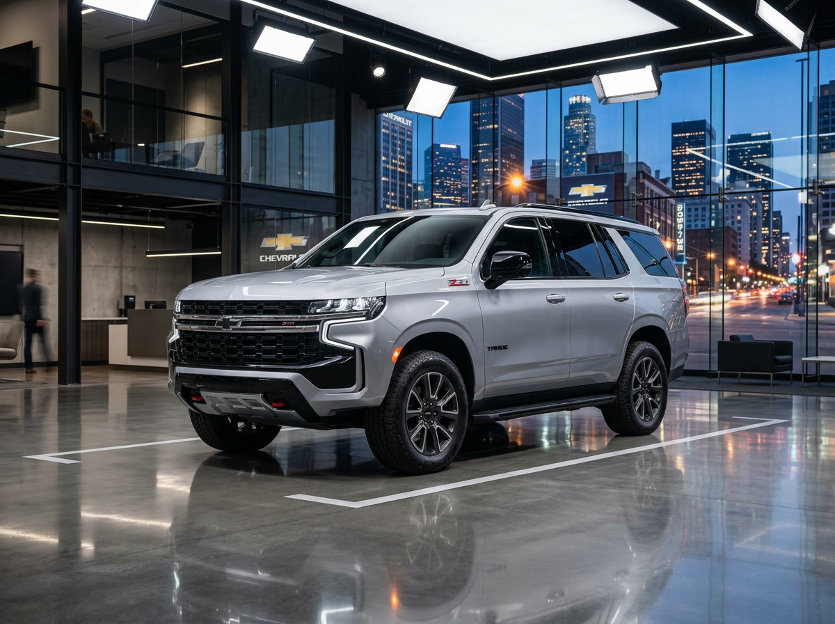 Chevrolet SUV in showroom